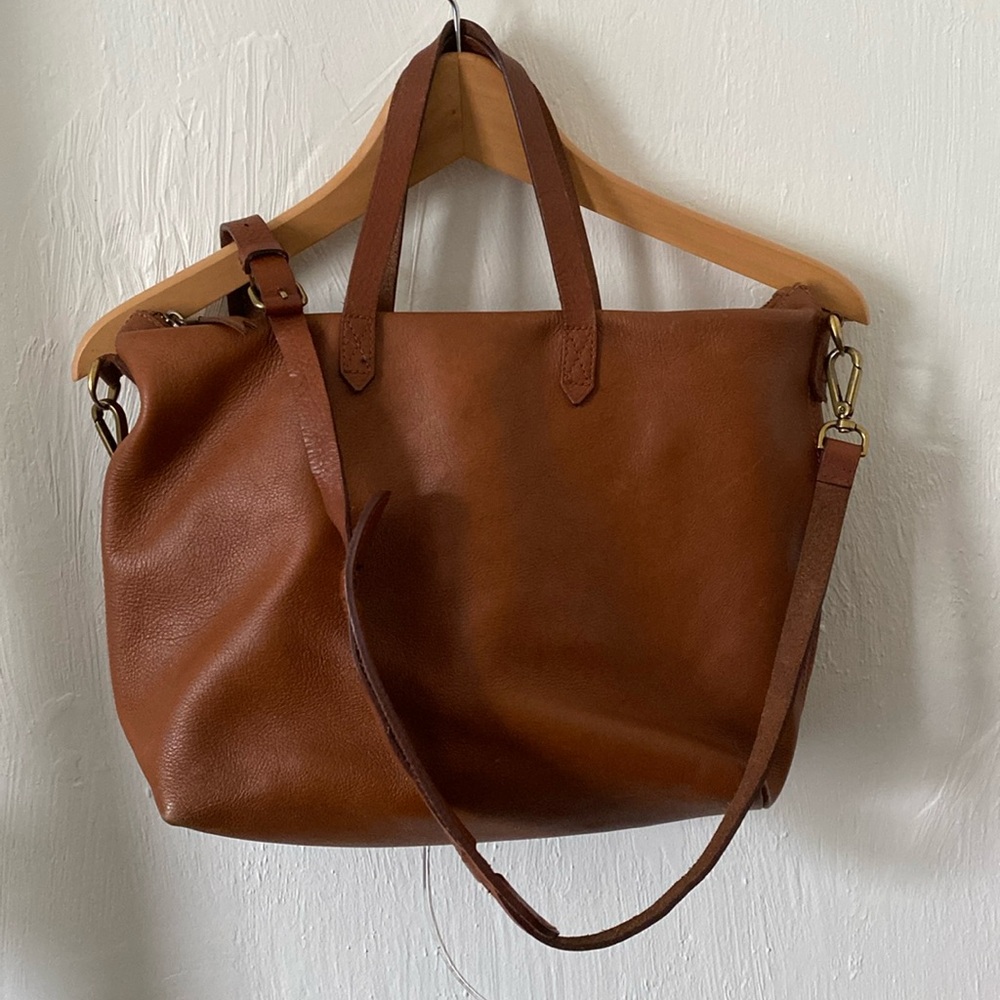 Madewell Brown Leather The Zip Top Transport Carry All Bag